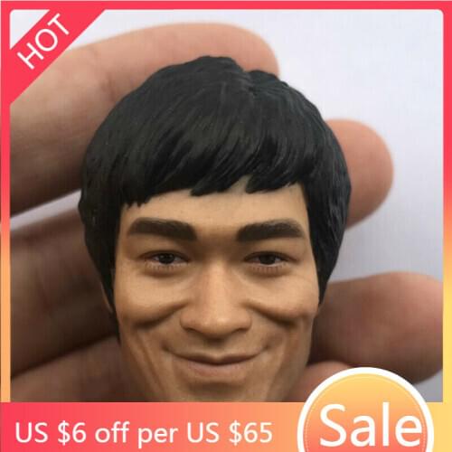 TBLeague 1/6 Scale Smile Bruce Lee Head Carving Enter the Dragon Kongfu Star Head Sculpt