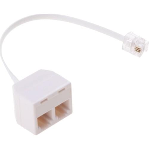 Telephone Splitter Male to 2 Female Converter Cable RJ11 6P4C Telephone Wall Adapter and Separator for Landline phone
