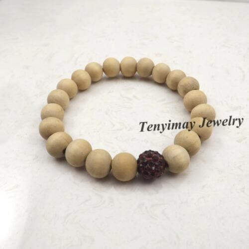 Dark Red Crystal Bracelet Original 10mm Wooden Beaded Bracelet For Promotion 20pcs/lot Free Shipping