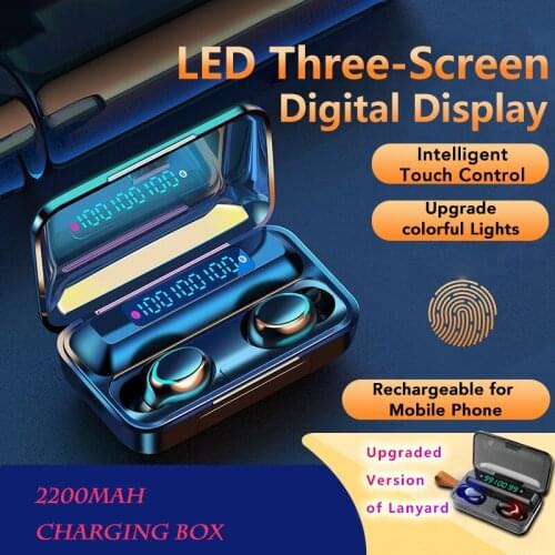 TWS Bluetooth 5.0 Earphones 2200mAh Charging Box Wireless Earphone 9D Stereo Sports Waterproof Earbuds With Microphone