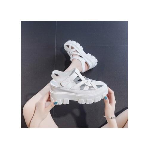 Clogs Wedge Comfort Shoes for Women Roman Sandals All-Match Summer Heels Platform Gladiator Fashion 2021 Closed Girls High
