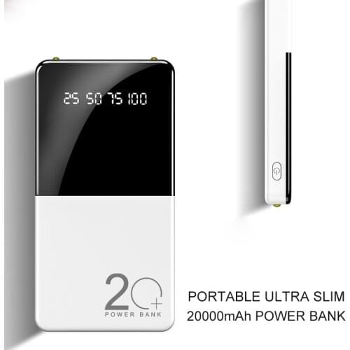 20000mAh Ultra Thin Slim Portable Phone Charger External Battery Power Bank For iPhone 12 11 8 7 Pro Max Huawei Xiaomi Powerbank
