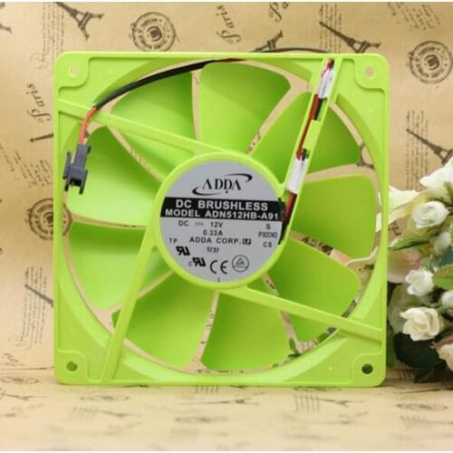 ADDA ADN512HB-A91 13525 12V 0.33A 135*135*25mm 2 line large air volume double ball cooling fan