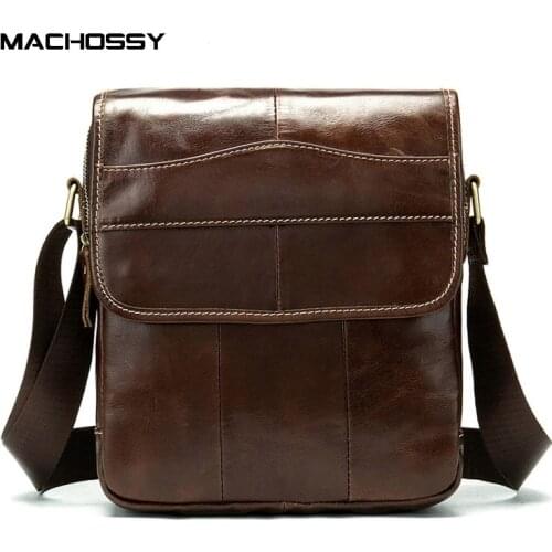 Large Capacity Mens Shoulder Bag Zipper Mens Crossbody Bags Genuine Leather Bags for men Handbag Casual Messenger Bags