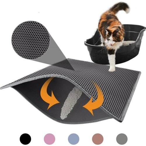 Waterproof Double-Layer Cat litter Mat EVA Large Pocket Pad Bottom non-slip Trapping Mat