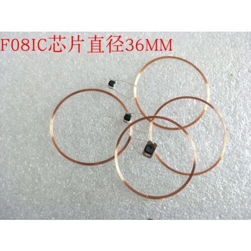 High frequency IC coil + COB chip soldering RFID core material label coil 13.56MHz14443A diameter 36mm