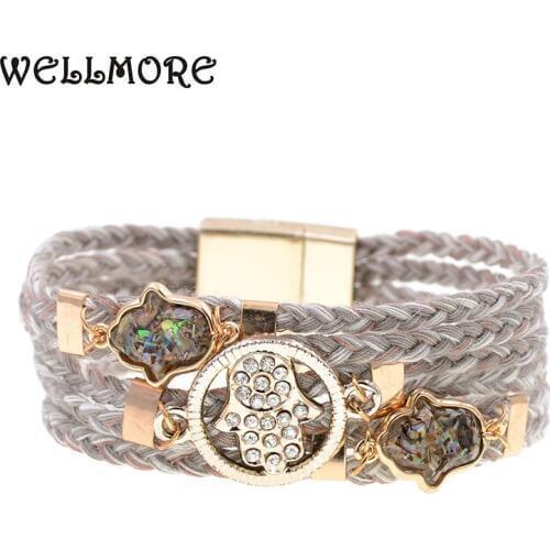 WELLMORE women bracelets bohemia cotton charm bracelets for women fashion jewelry wholesale drop shipping