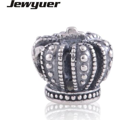 Memnon fine jewelry Royal Crown charms Guaranteed 925 sterling Silver jewelry beads fit bracelet Diy Jewelry wholesale BE076