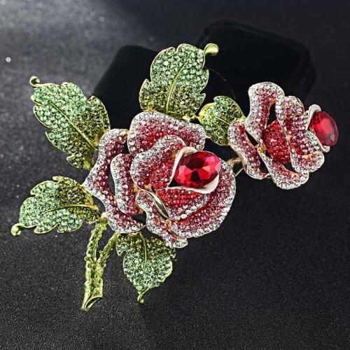 Blucome Big Size Flower Brooches For Christmas Women Party Broach Fashion Womens Bridal Hijab Pins Enamel Broches Bags Bijhoux