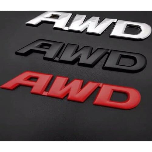 1 Pcs 3D Metal Car Styling red black white AWD Logo Emblem Sticker 4WD Logo Badge Decal for CRV