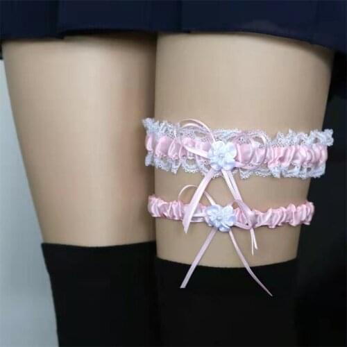 10 Pcs Temptation Lace Leg Ornament Leg Ring Garter Leg Ring Fashion Japanese And Korean Feminine Girl Bow Bridal Garter Belt