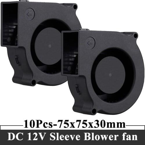 10 pieces 7530 75x30mm12V Sleeve Quiet gale Centrifugal Turbine Projector Cooling Fan
