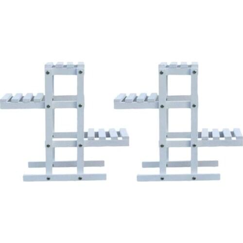 2 Pieces of White Wooden Flower Stand, Decorative Shelf, Three-Layer Flower Stand, Garden Balcony Plant Display Stand