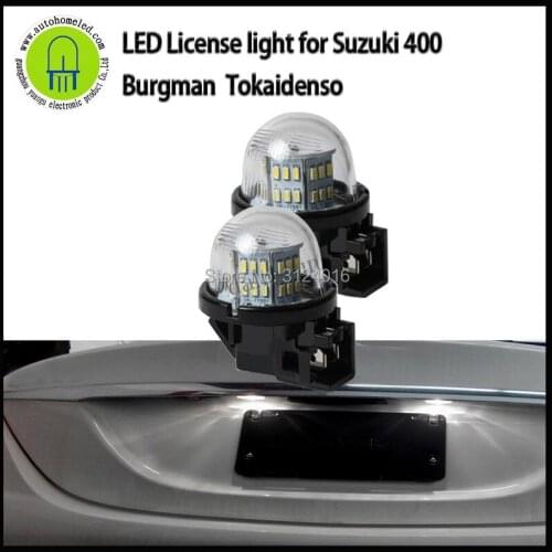 2PC X dahosun Super white led license plate light for Suzuki 400 Burgman 2003-2006 tokaidenso 3