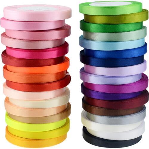25 Yards/Roll Grosgrain Satin Ribbons for Wedding/Christmas/Party Decorations DIY Bow Craft Ribbons Card Gifts Wrapping Supplies