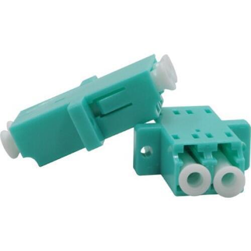 50PCS LC UPC OM3 Duplex Singlemode Plastic Fiber Optic Adapter LC UPC OM3 10GE Fiber flange coupler