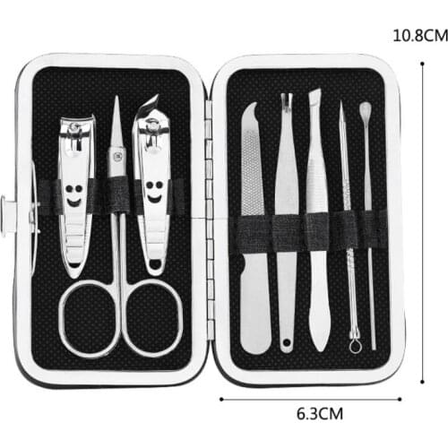 8pcs Profession Nail Art Manicure Tools Set Stainless Steel Nails Clipper Scissors Suit Manicure Kit