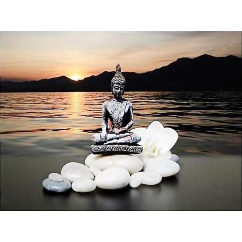 Diamond Mosaic Buddha sunset lake view New Arrival Home Diamond Painting Zen Cross Stitch Diamond Embroidery Accessories decor