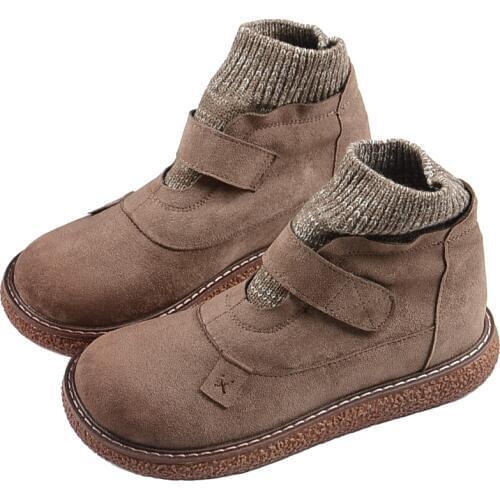 Martin Boots Mori Girl Big Head Doll Shoe Handmade Wool Mouth Ankle Boots Literary Retro Thick-Sole Plus Velvet Warm Short Boots