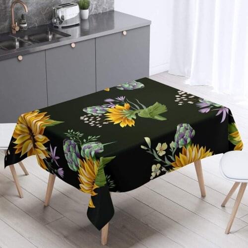 Sunflower Yellow Floral Print Table Cover