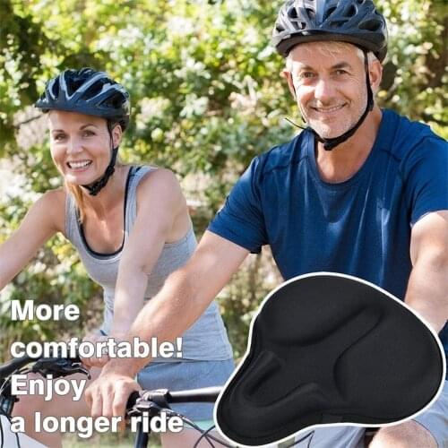 Memory Foam Bike Seat Cover, Extra Soft Comfortable Large Wide Bicycle Saddle Cushion for Women Men 26 x 28 cm