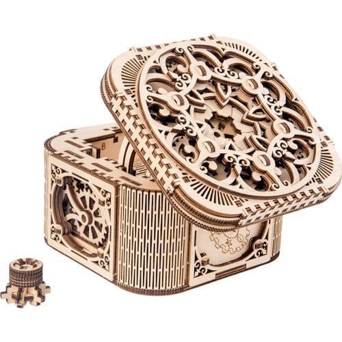 2019 new wooden jewelry box assembled creative toy gift puzzle wooden mechanical transmission model assembled toy DIY gift