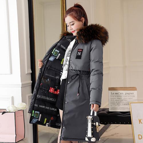 Both Real Polyester Zipper Sides Clothes Cotton Long Fund 2019 Winter New Korean Thickening Easy Will Code Cotton-padded Jacket