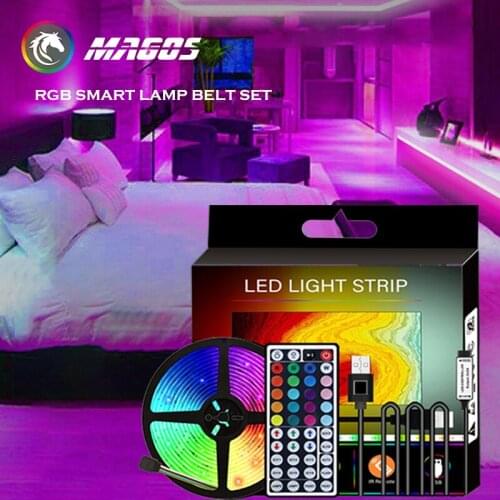LED Background Light Strip Set For Computer Display/ TV,5050RGB Smart Lamp Belt Set,USB 5V 44 Keys RF Control,DIY PC Decoration