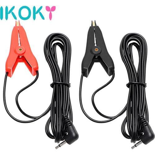 IKOKY 1Pcs Electric Shock Nipple Clips Nipple Clamps Sex Toys for Women Men Electro Breast Massager Medical Themed Toys