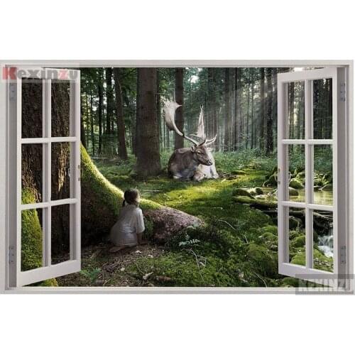 Kexinzu Full Square/Round 5D Diy Diamond Painting Cross Stitch "Window Scenery " Diamond 3D Embroidery Mosaic Home Decor 042