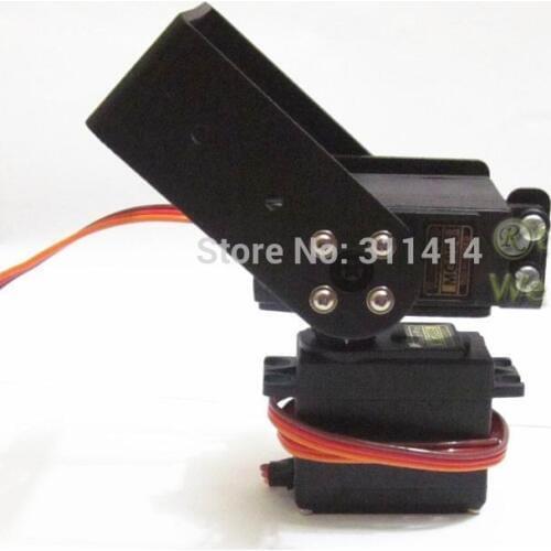 1set 2 DOF Long Pan And Tilt Servos Bracket Sensor Mount Kit For Robot Arduino Compatible MG995 Wholesale Retail + Free Shipping