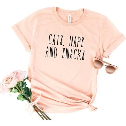 Cats Mom Naps And Snacks T shirts Mama Plus Size Letters Women 90s Cotton O Neck Kawaii Shirt Short Sleeve Top Tees Girls goth