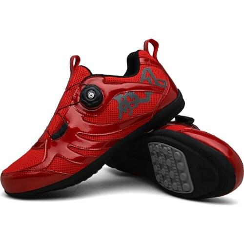 Summer Breathable Non-locking Mesh Tricot Cycling Shoes Men Indoor Sports Road Bike Women Bicycle Sneakers Flat Rubber Non-slip