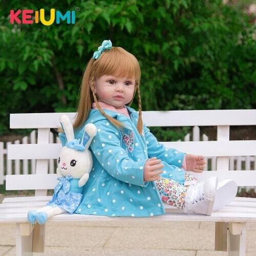 KEIUMI New Arrival 24 Inch Reborn Baby Dolls 60 cm Silicone Vinyl Realistic Bebe Reborn Menina For Kids Birthday Christmas Gifts