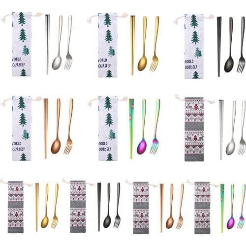 Dinnerware Set Travel Cutlery Set Camping Tableware Reusable Utensils Spoon Fork Chopsticks Kitchen Gadgets