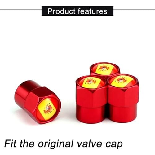 New 4pc/set Car Tire Decoration Tire Cap Creative Red Mini Modified Wheel Tire Valve Cap