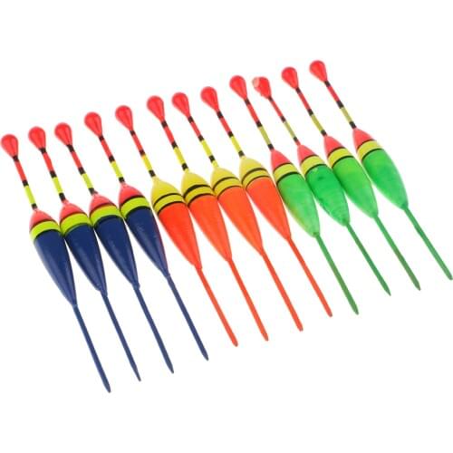 12pcs Wood Floats Ice Fishing Bobbers Vertical Angling Equipment 11cm