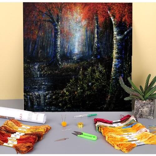 Natural Scenery Nothing Compares Printed Water-Soluble Canvas 11CT Cross-Stitch Set DIY Embroidery DMC Promotions