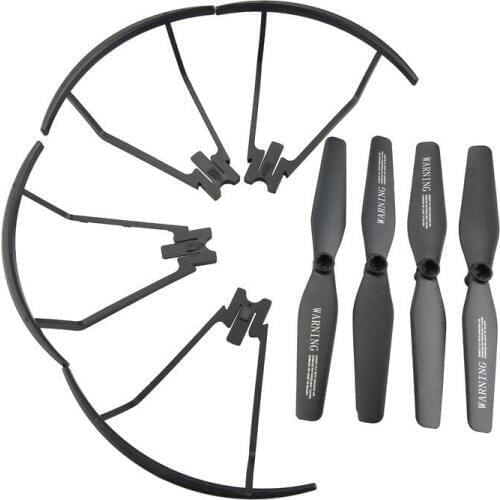 4pcs Main Blade Propellers + 4pcs Propeller Guard Protectors for VISUO XS809 XS809S XS809HC XS809HW XS809W RC Quadcopter Drone