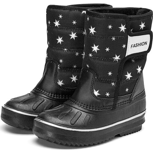 Girls' Rubber boots for children Childrens waterproof Boots sand-proof cotton Sports shoes for girls high boots platform shoes