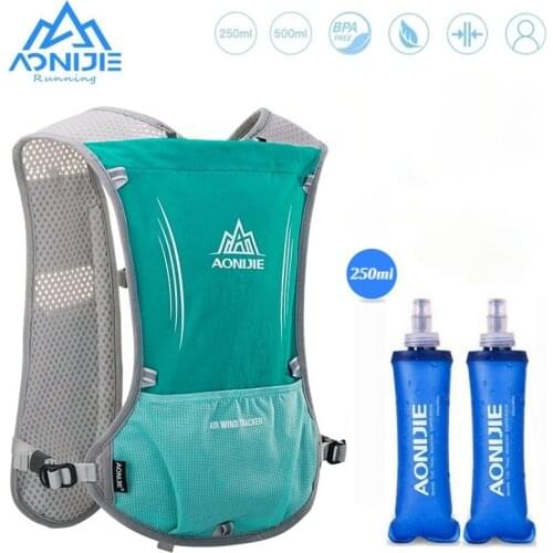 AONIJIE E913 5L Hydration Backpack Bag 250ml Vest Harness with Water Bladder 250ml Soft Flask Hiking Camping Running Marathon