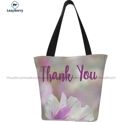 Thank You Shopping Bag Female Gift Handbags Vintage Polyester School Bags