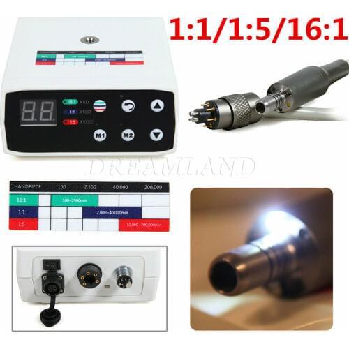 Dental LED Brushless Electric Micro Motor Internal Spray Fit NSK 1:1 1:5 16:1