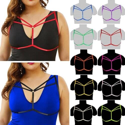 Plus Size Gothic Chest Harness Halter Neck Corset Lingerie Bondage Suspender Punk Girl Sex Underwear Cage Bra Exotic Accessories
