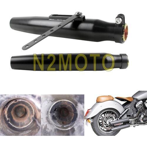 1 Pair Black Motorcycles Tapered Exhaust Pipe Muffler for Vintage Cafe Racer Classic Custom 35mm-41mm Reducer