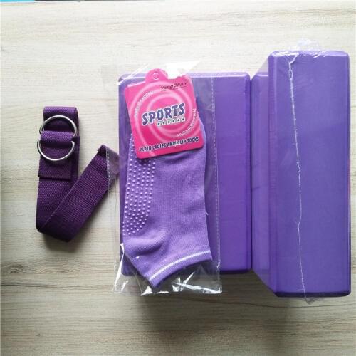 2Pcs Pilates EVA Yoga Block Brick Sport Exercise Gym Foam Workout Stretching Aid Body Shaping Health Training Belt Yoga Bolster