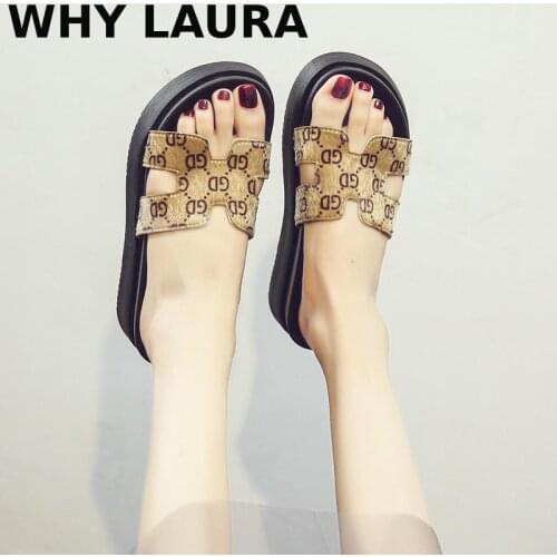 2021 fashion casual womens sandal high quality thick sole PU leather toe womens comfortable beach shoes wedges