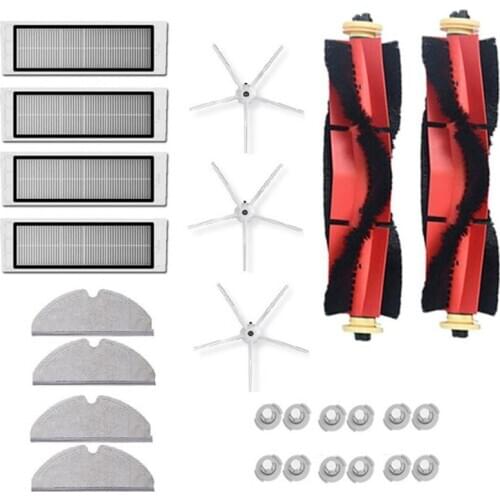 25PCS Roller Brush 5 Arm Side Brush Filters Replacement Parts for Xiaomi Roborock S6 S5 Max Cleaning Accessories