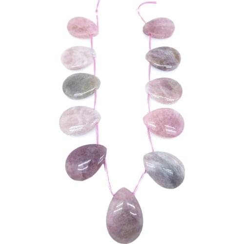 25 x 35mm High Quality Gem Teardrop Crystal Natural Rose Quartz Agate Stone Beads DIY Jewelry Necklace Pendant Unique Cure Pink