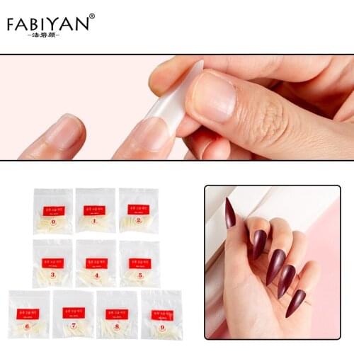 500Pcs Clear Natural False Nail Art French Tips Stiletto Sharp Acrylic UV Gel 10 Sizes Nail False DIY Manicure Tools